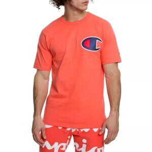Champion Life C Logo T-shirt Men's Size 2XL 90s Orange Vintage Halloween Fall